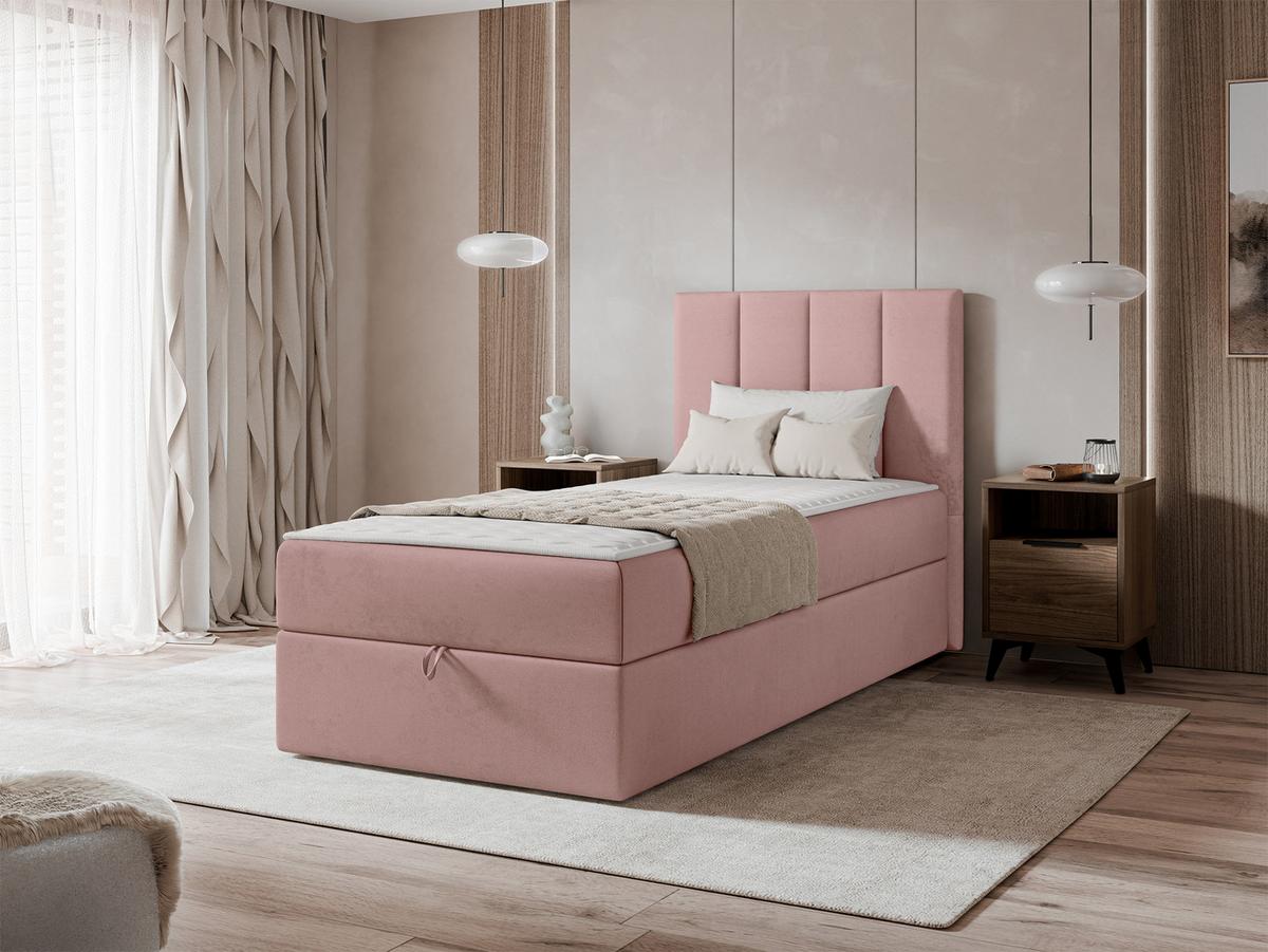 BOXBETT Rebos Single - H3 - Rosa, Holz/Textil (90/200cm) - MIRJAN24