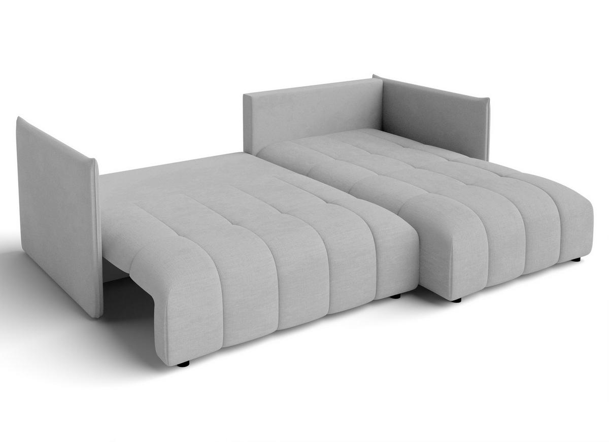 ECKSOFA L Form Cosmova Hellgrau 248/180/83 cm mit Schlaffunktion - Hellgrau/Schwarz, Kunststoff/Textil (248/180cm) - AX Living
