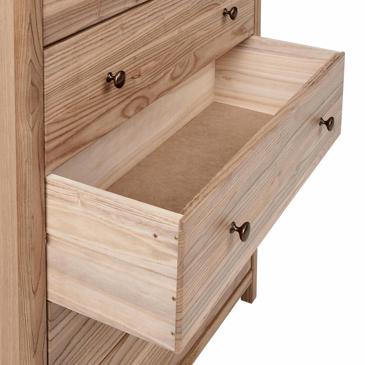 KOMMODE mit 5 Schubladen Sassafrasholz Braun Salton - Braun, Holz (85/111/39cm) - Beliani