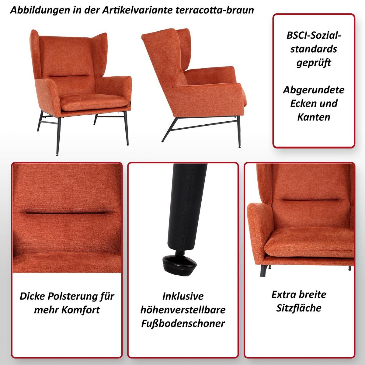 LOUNGE-SESSEL Braun - Braun, Textil (73/96/82cm) - MCW