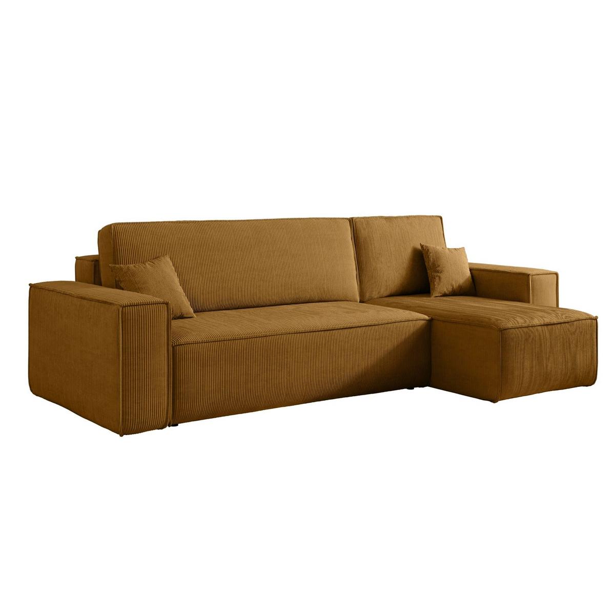 ECKSOFA Scarlo Senfgelb Cordbezug - Gelb/Schwarz, Kunststoff/Textil (244/145cm) - Selsey
