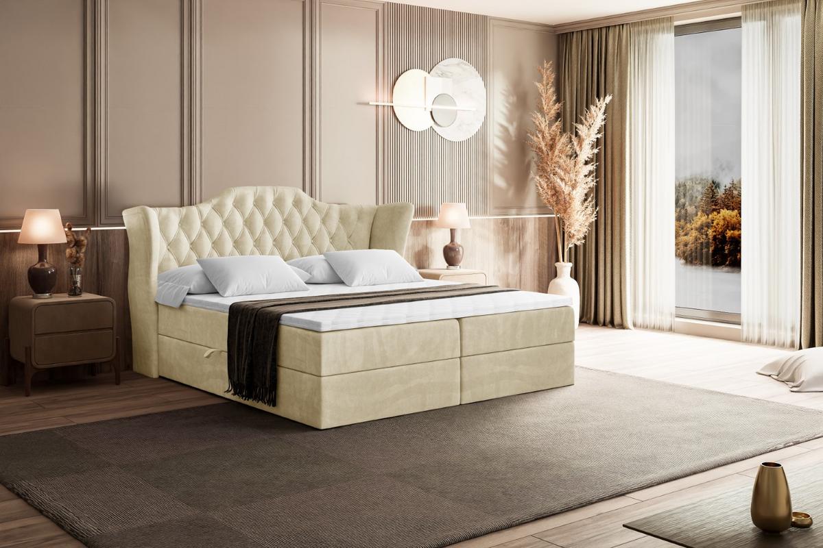 BOXBETT mit Matratze H3 und Lattenrost - VILA - 120x200 cm Beige - Beige, Holzwerkstoff (120/200cm) - ALTDECOR