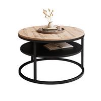 COUCHTISCH CIRI SLIM mit Regal Eichenholz Wotan - Schwarz, Holzwerkstoff (60/60/42cm) - Lookway