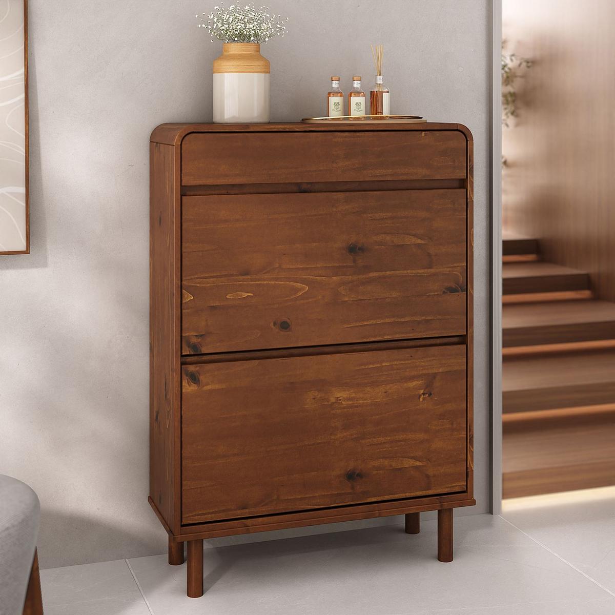 SCHUHKIPPER NAEL Kastanie - Kastanienfarben, Holz (80/114/30cm) - IDIMEX