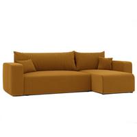 ECKSOFA Gelb Cord-Stoff mit Bettkasten - Gelb, Textil (248/145cm) - Idohome