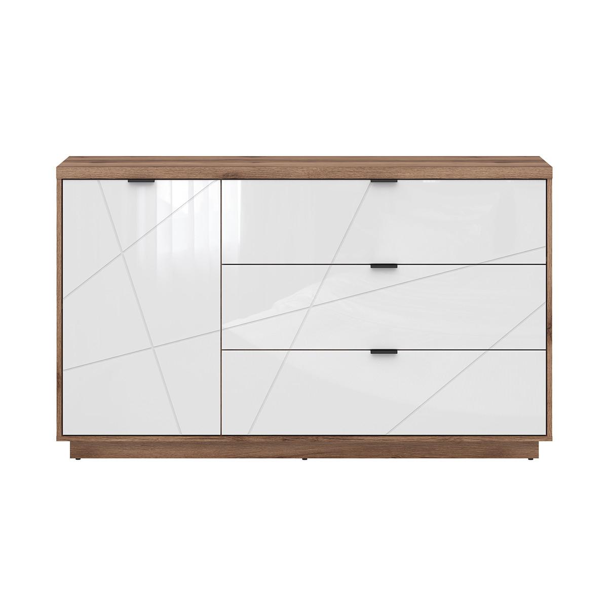 SIDEBOARD Sven Weiß und Holz - Weiß, Holzwerkstoff (156/93/43cm) - Petits-meubles