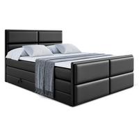 BOXSPRINGBETT AURA-Z KING - 140 x 200 - H3/H4 - Schwarz Hochglanz - Schwarz Hochglanz, Holzwerkstoff (140/200cm) - ALTDECOR