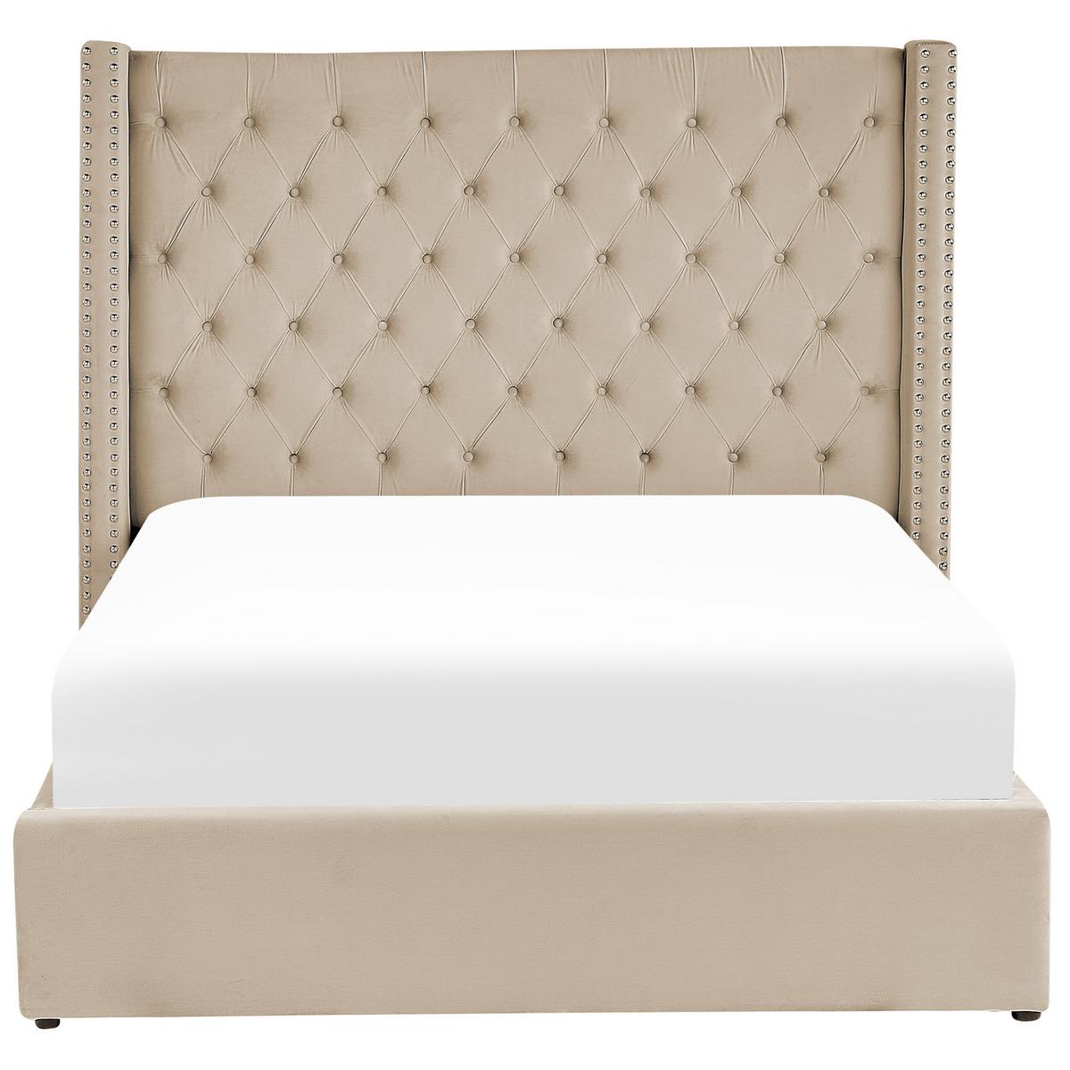 POLSTERBETT 140/200cm Beige Lubbon - Beige, Textil (140/200cm) - Beliani