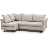 ECKSCHLAFSOFA Neron mit 2 Bettkasten und Beine in Wengefarbe, Beige, links - Wengefarben/Beige, Textil (233/148cm) - Beautysofa