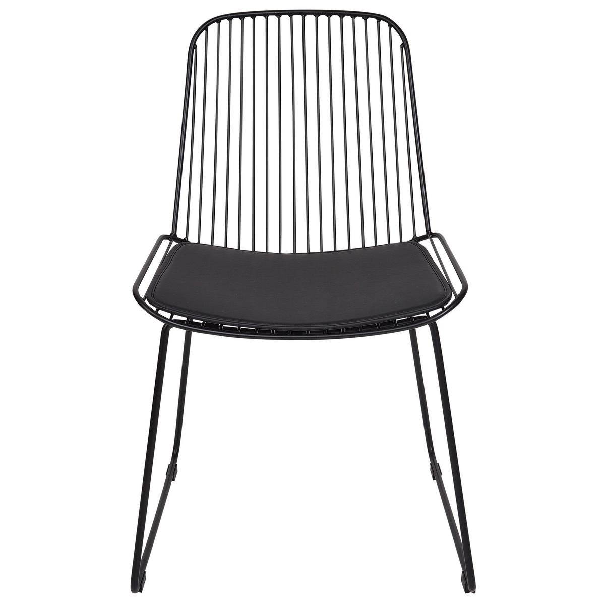 ESSZIMMERSTUHL 2er-Set Metall Schwarz Pensacola - Schwarz, Metall (52/83/57cm) - Beliani