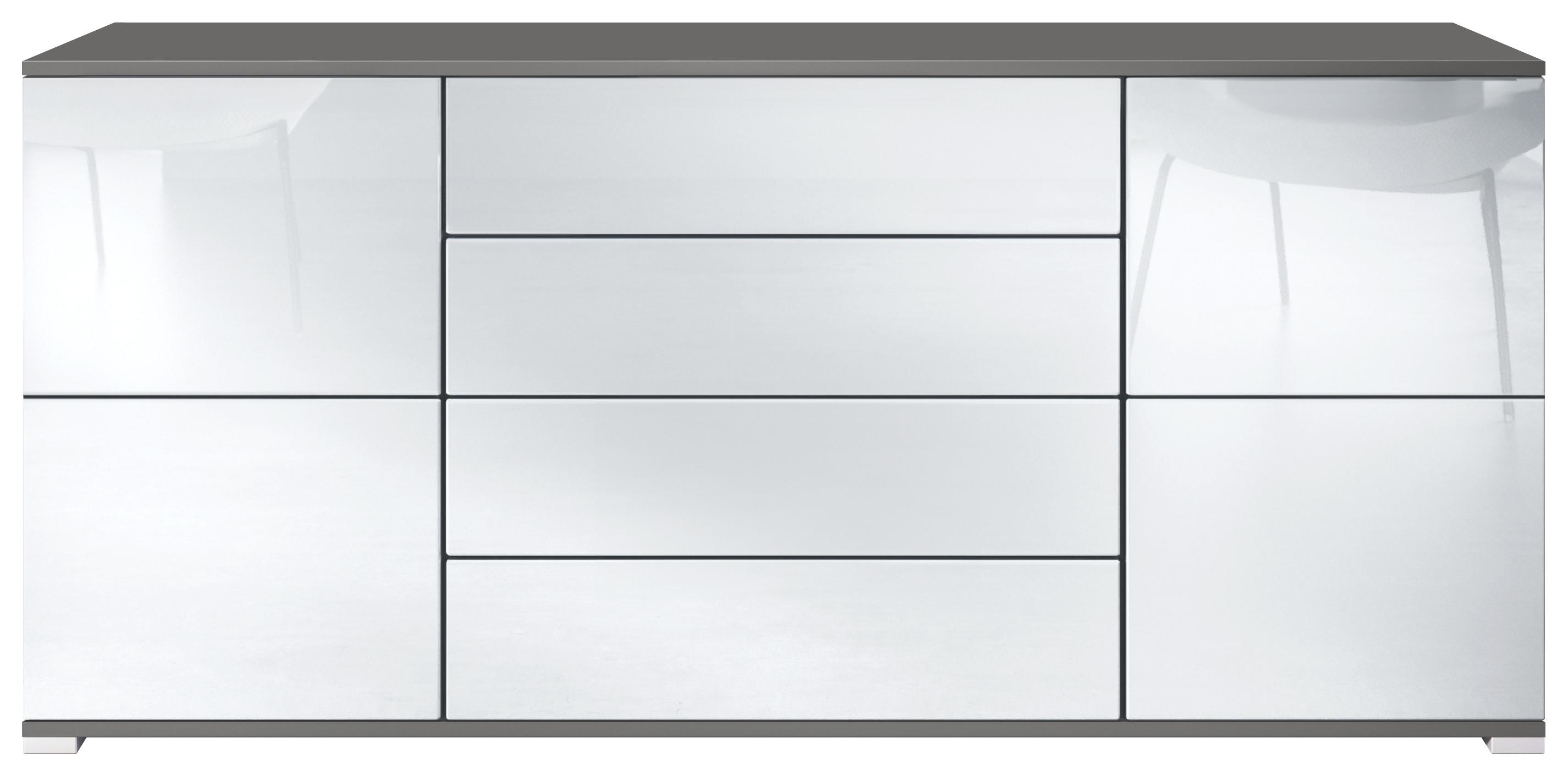 SIDEBOARD Rova Weiß Hochglanz - Weiß Hochglanz, Holzwerkstoff (166.5/75.5/35cm) - Vladon