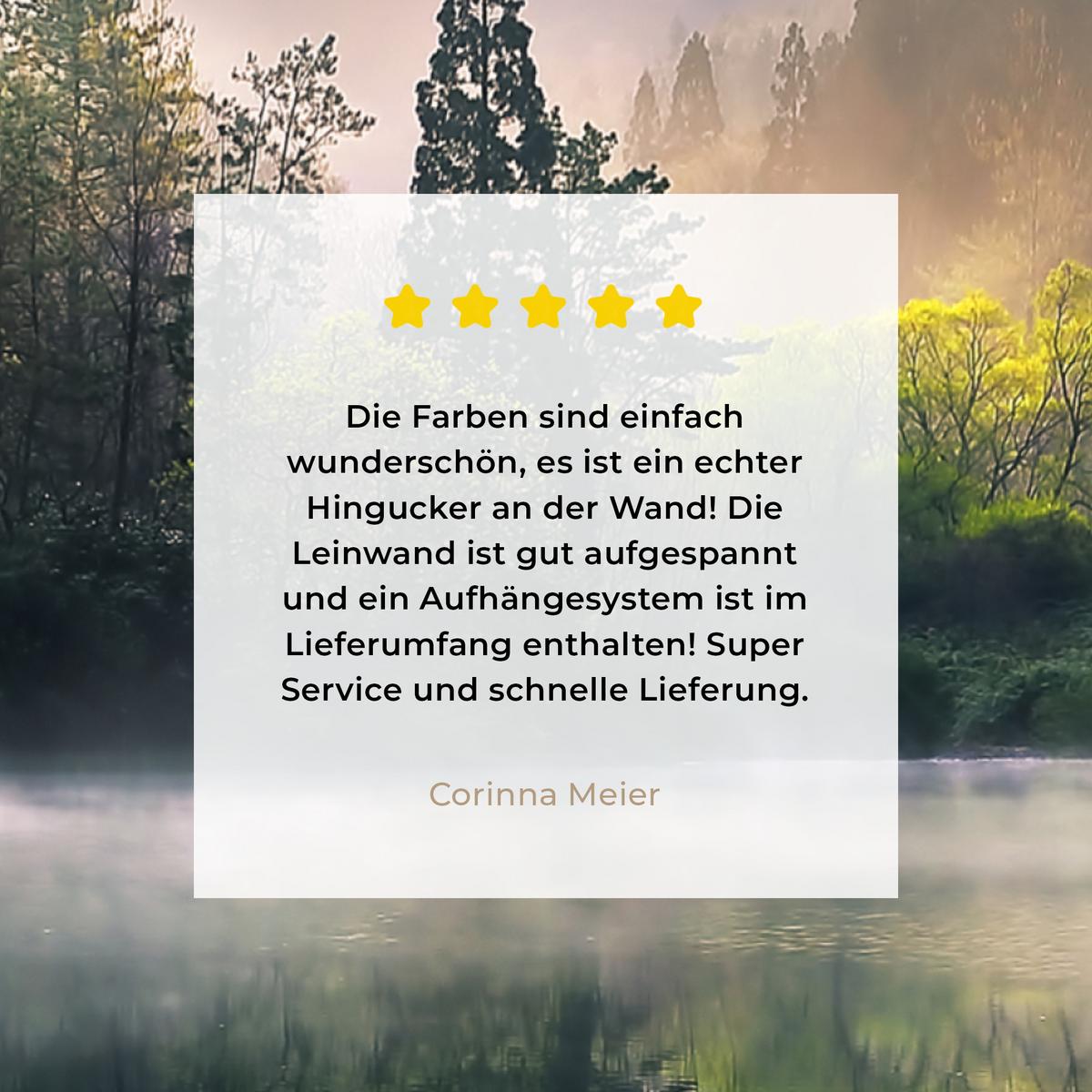 LEINWANDBILD Natur - Bäume - Berge - See - Wasser Deko Wohnzimmer 20x20 cm - Hellgrün, Textil (20/20cm) - MuchoWow
