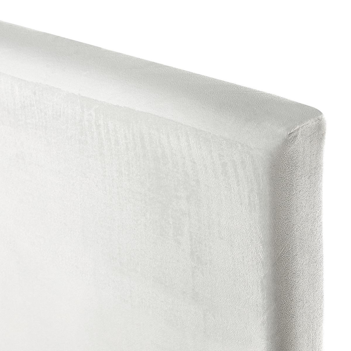 BETTRAHMENBEZUG Samtstoff 160/200 cm Weiß Fitou - Weiß, Textil (170/214cm) - Beliani