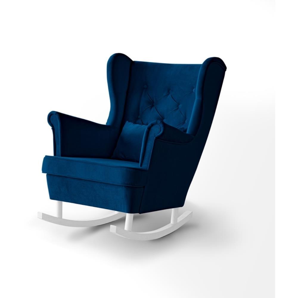 SCHAUKELSTUHL Fabio dunkelblau mit Weiß Beinen - Dunkelblau/Weiß, Textil (82/103/108cm) - Beautysofa