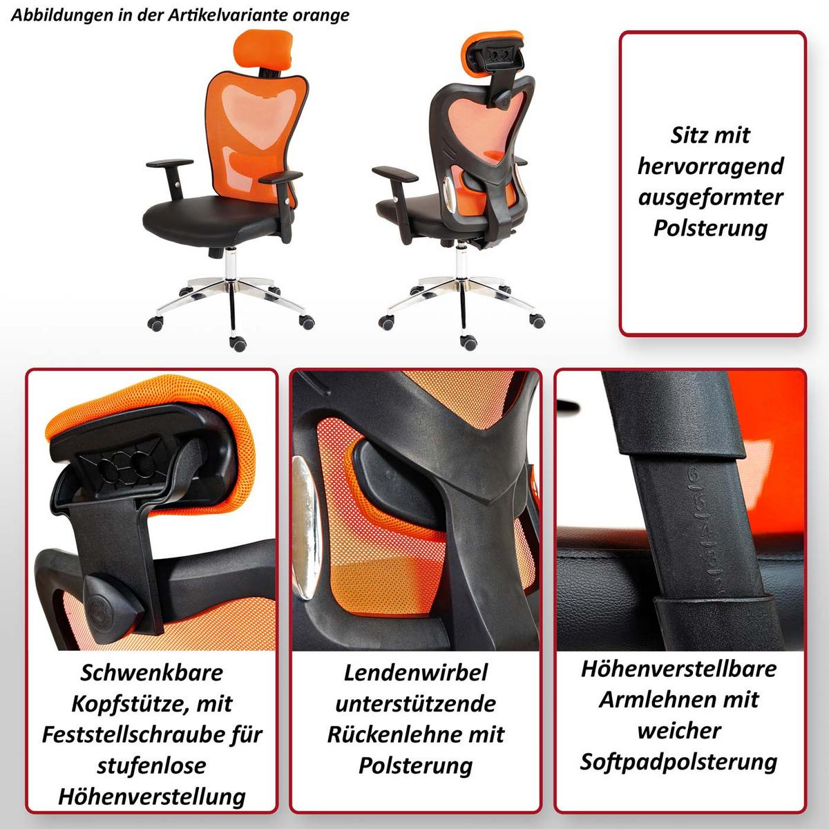 PROFI-BÜROSTUHL Grau - Grau, Textil (67/136/71cm) - MCW