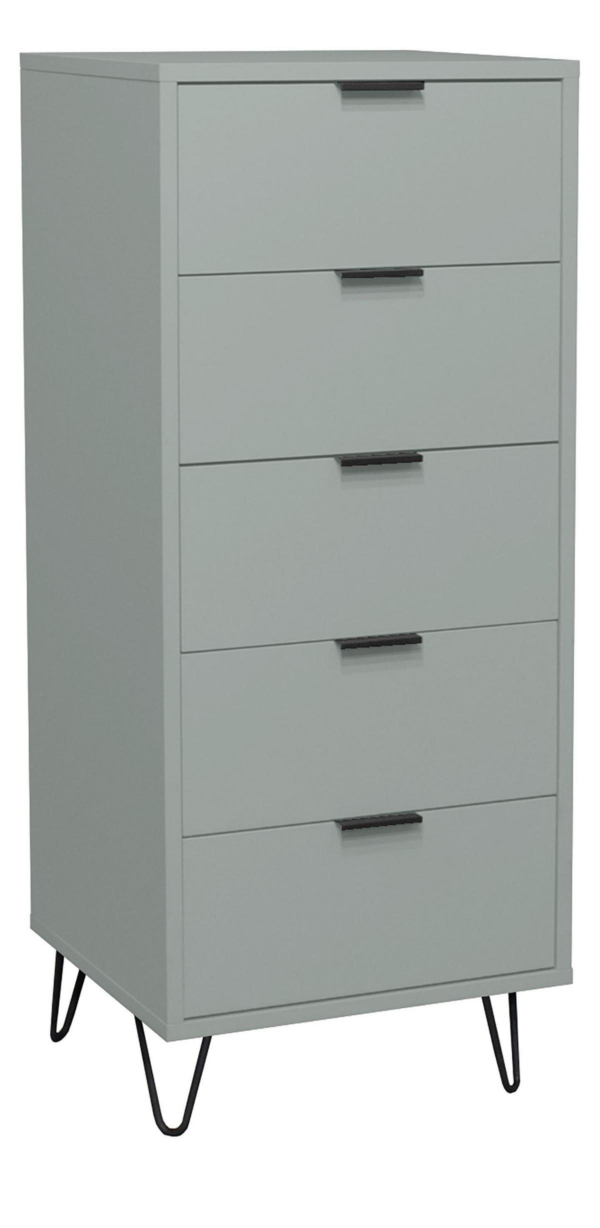 KOMMODE Erna 51x45x123 Pinie Green matt Lack - Grün, Holzwerkstoff (51/123/45cm) - 58aufmkessel