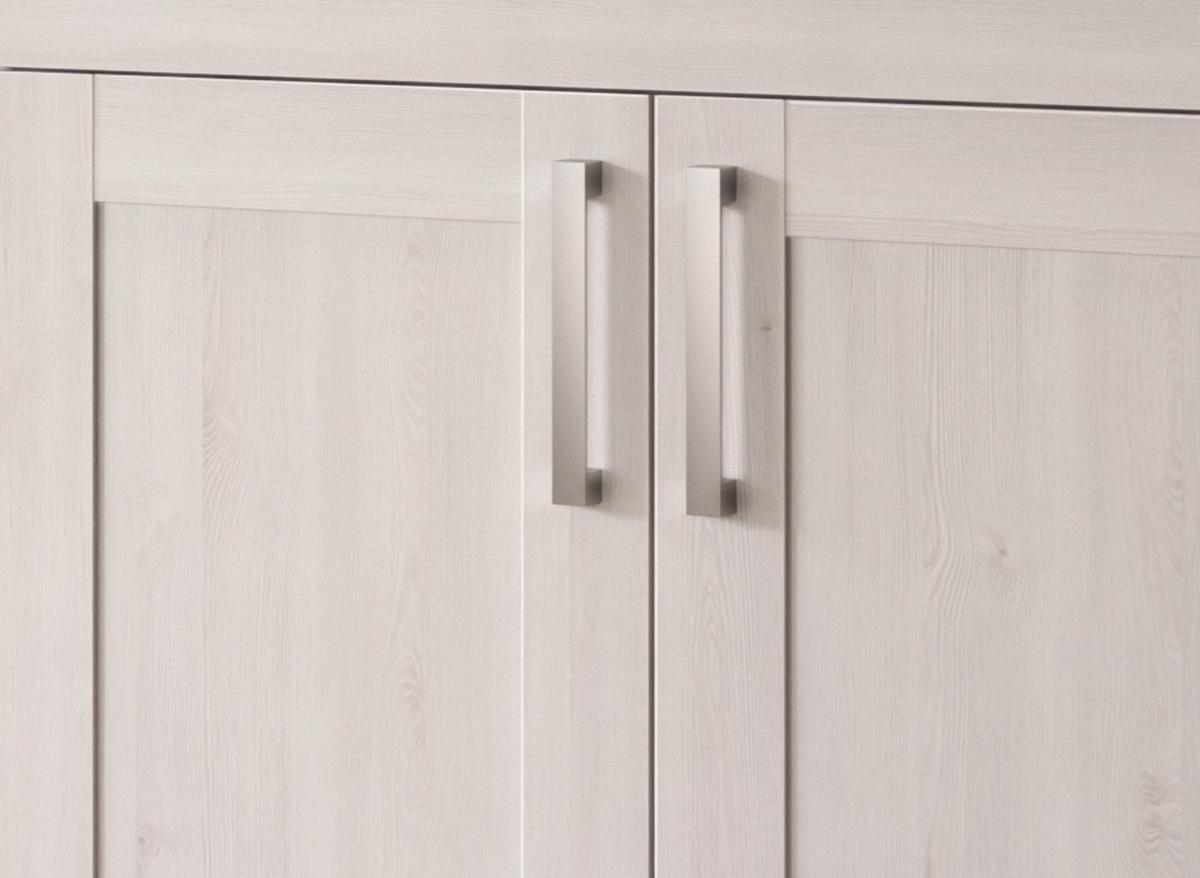 SCHUHSCHRANK weiß Lärche 95 cm, Schuhkommode im Landhaus-Stil - Silberfarben/Weiß, Holzwerkstoff/Kunststoff (95/92/39cm) - Inn.Furn