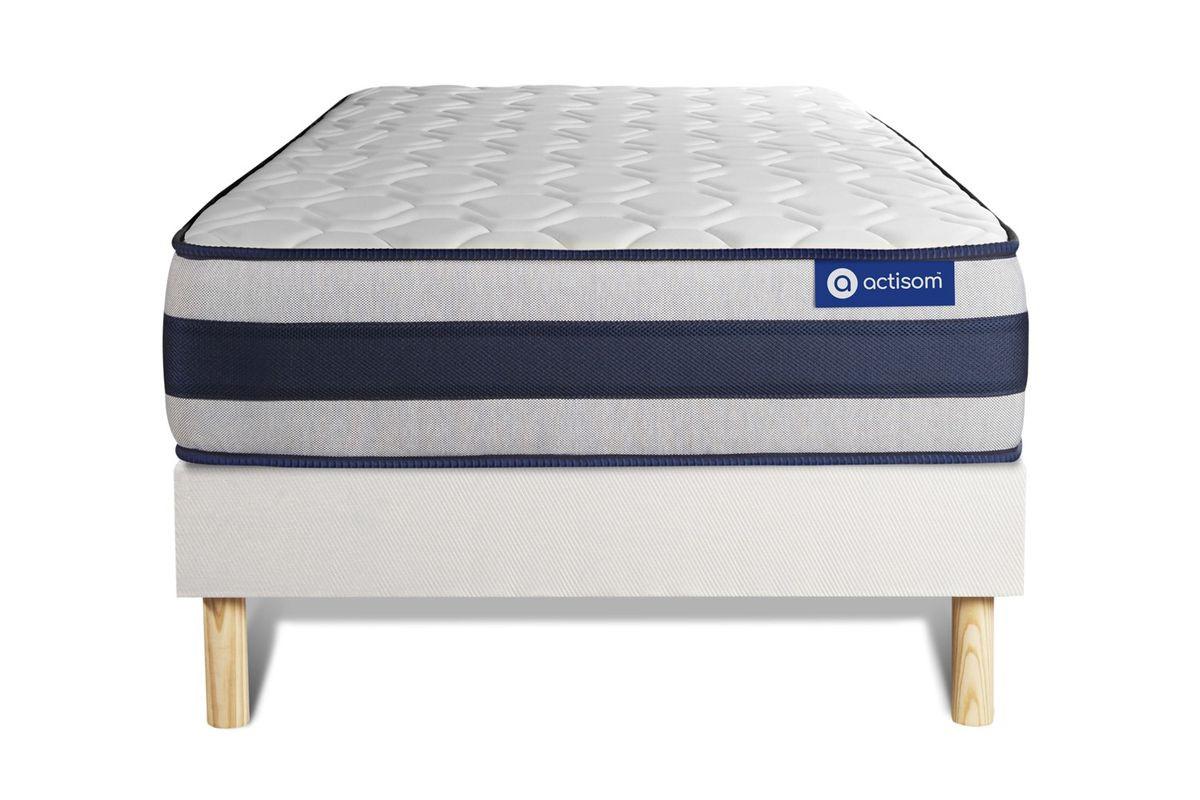 BETT Actimemo ergo Memory-Schaum 80 x 200 cm h3 - Kit Bettgestell Weiß - Beige/Weiß, Karton/Holz (80/200cm) - ACTISOM