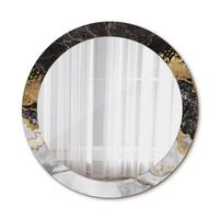 SPIEGEL Ø80 cm Rund mit Aufdruck - Goldfarben, Glas (80/80/0.4cm) - TULUP