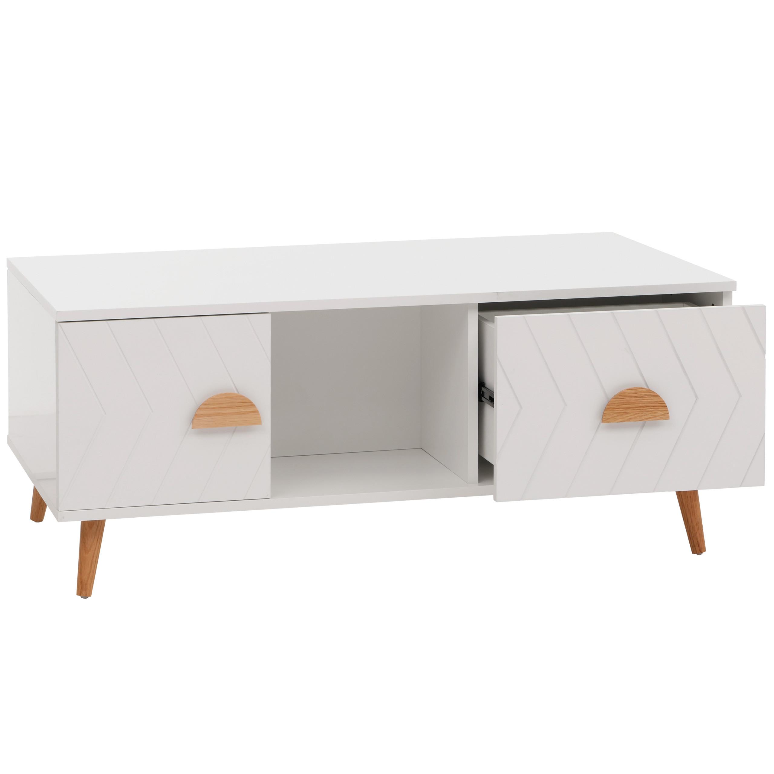 COUCHTISCH eckig Weiß - Weiß, Holz (60/103/42cm) - MCW