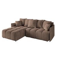 ECKSOFA Ottomane links LONLI-L 251x189x68 Braun Velours - Braun, Holzwerkstoff/Kunststoff (251/189cm) - ALTDECOR