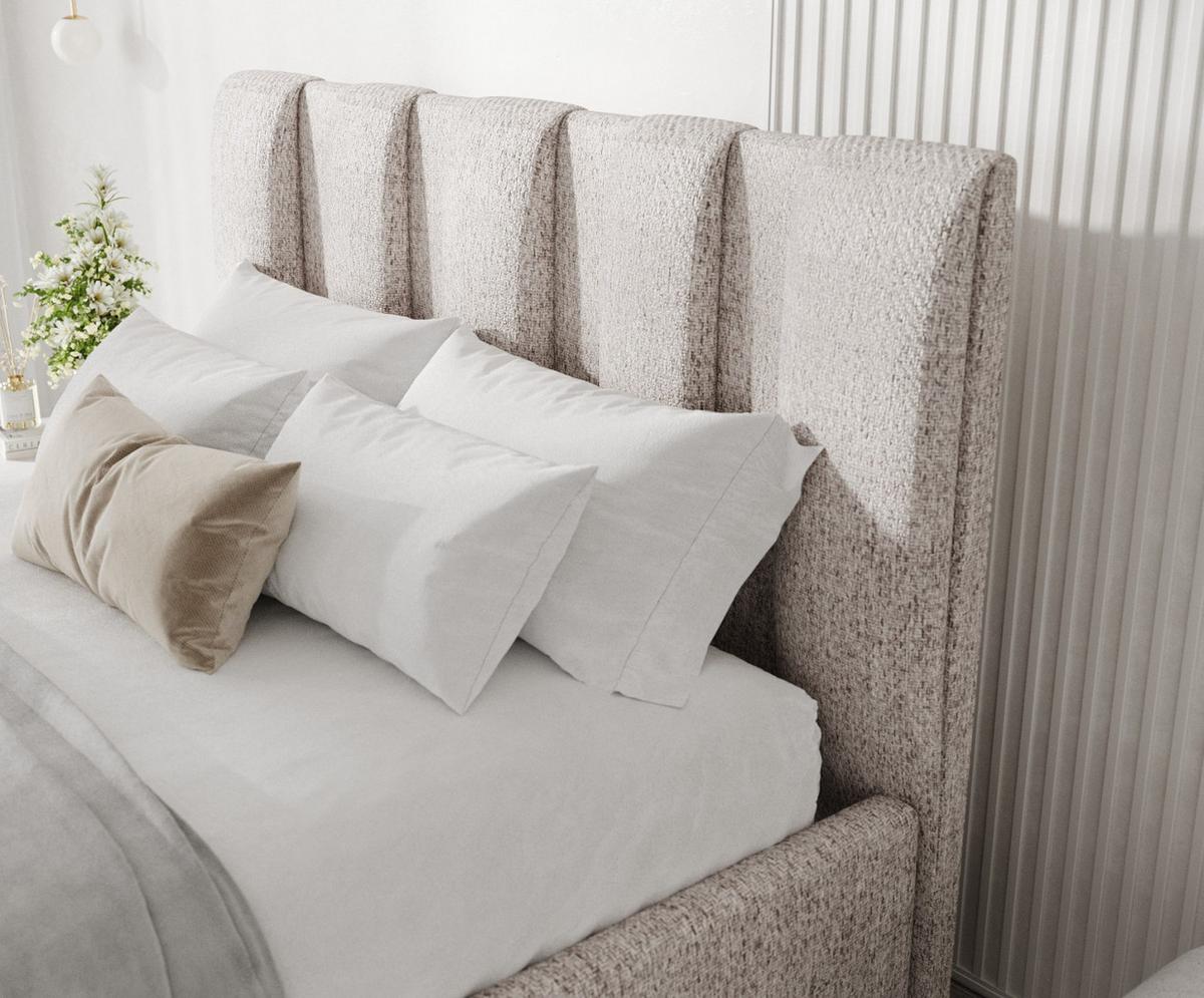 POLSTERBETT Loom 120/200 cm Beige im Neve Stoff - Beige/Naturfarben, Holz/Holzwerkstoff (120/200cm) - AltaBeds