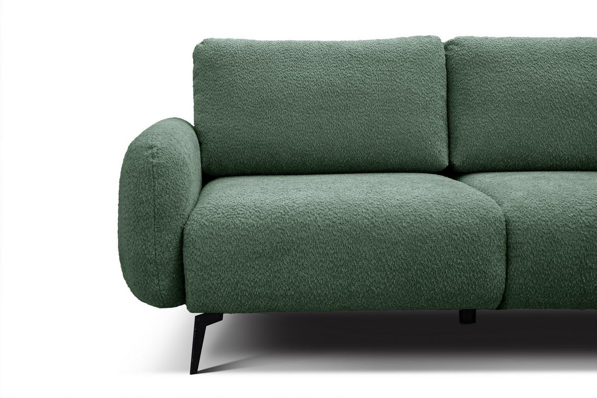 SOFA FEBE 3-Sitzer, olivgrün - Schwarz/Olivgrün, Holz/Textil (190/82/96cm) - Wozimo
