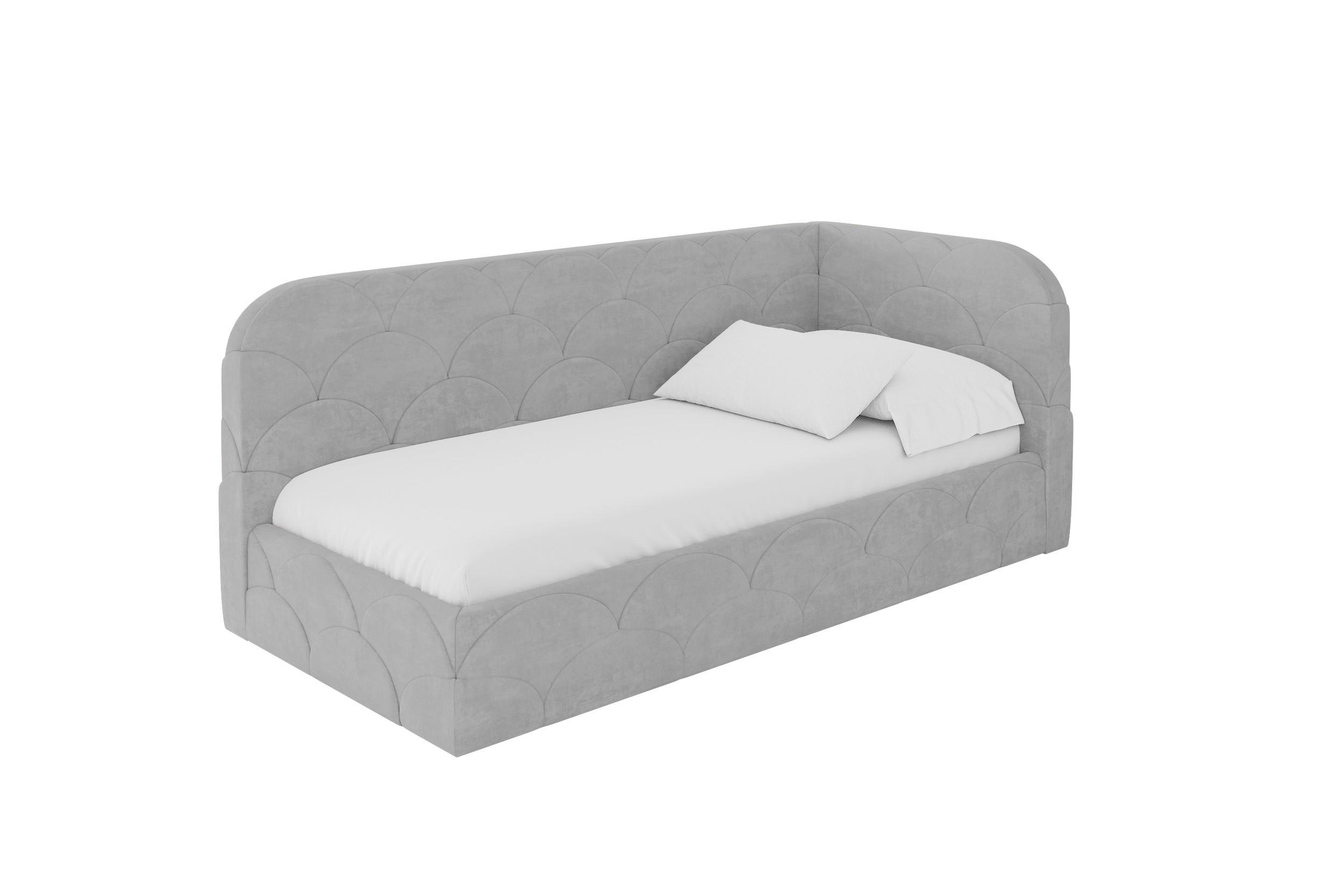 EINZELLBETT Jugendbett mit Bettkasten und Matratze H3/H4, Links - ELRY 100x200 Grau - Hellgrau, Holzwerkstoff/Textil (100/200cm) - ALTDECOR