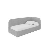 EINZELLBETT Jugendbett mit Bettkasten, Links - ELRY 80x200 Grau - Hellgrau, Holzwerkstoff/Textil (80/200cm) - ALTDECOR