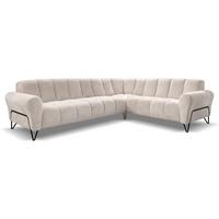 ECKSOFA Volare ohne Schlaffunktion beige links - Beige/Schwarz, Textil/Metall (295/235cm) - Beautysofa