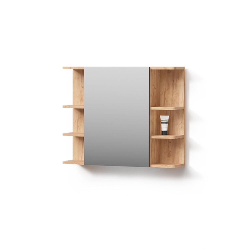 BADSPIEGELSCHRANK Fucino Goldkraft Eiche 79.6 x 64 cm - Honigeiche, Holzwerkstoff (79.6/64/21.2cm) - Livinity®