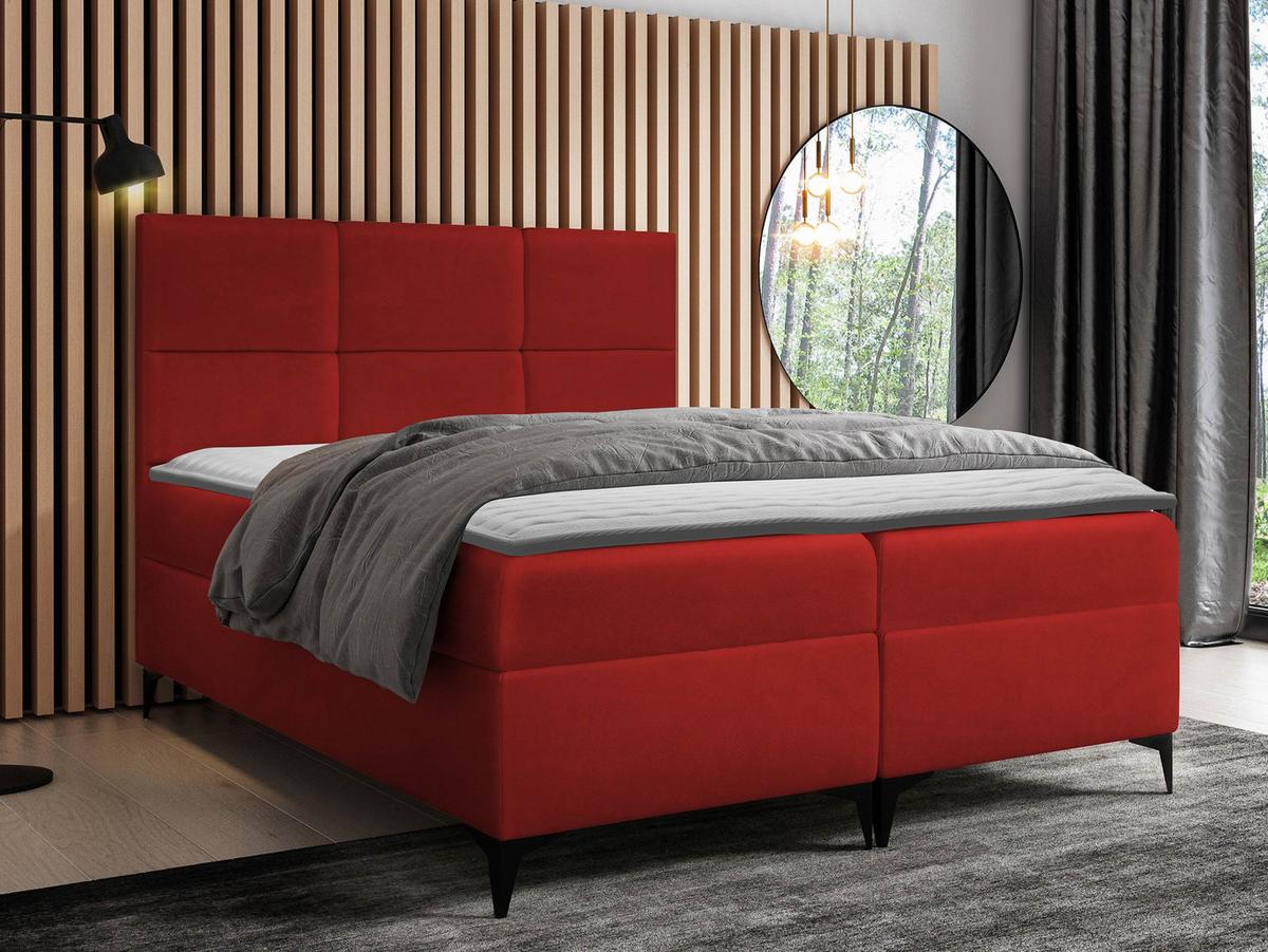 BOXBETT Fava - H3 - Rot, Holz/Textil (160/200cm) - MIRJAN24