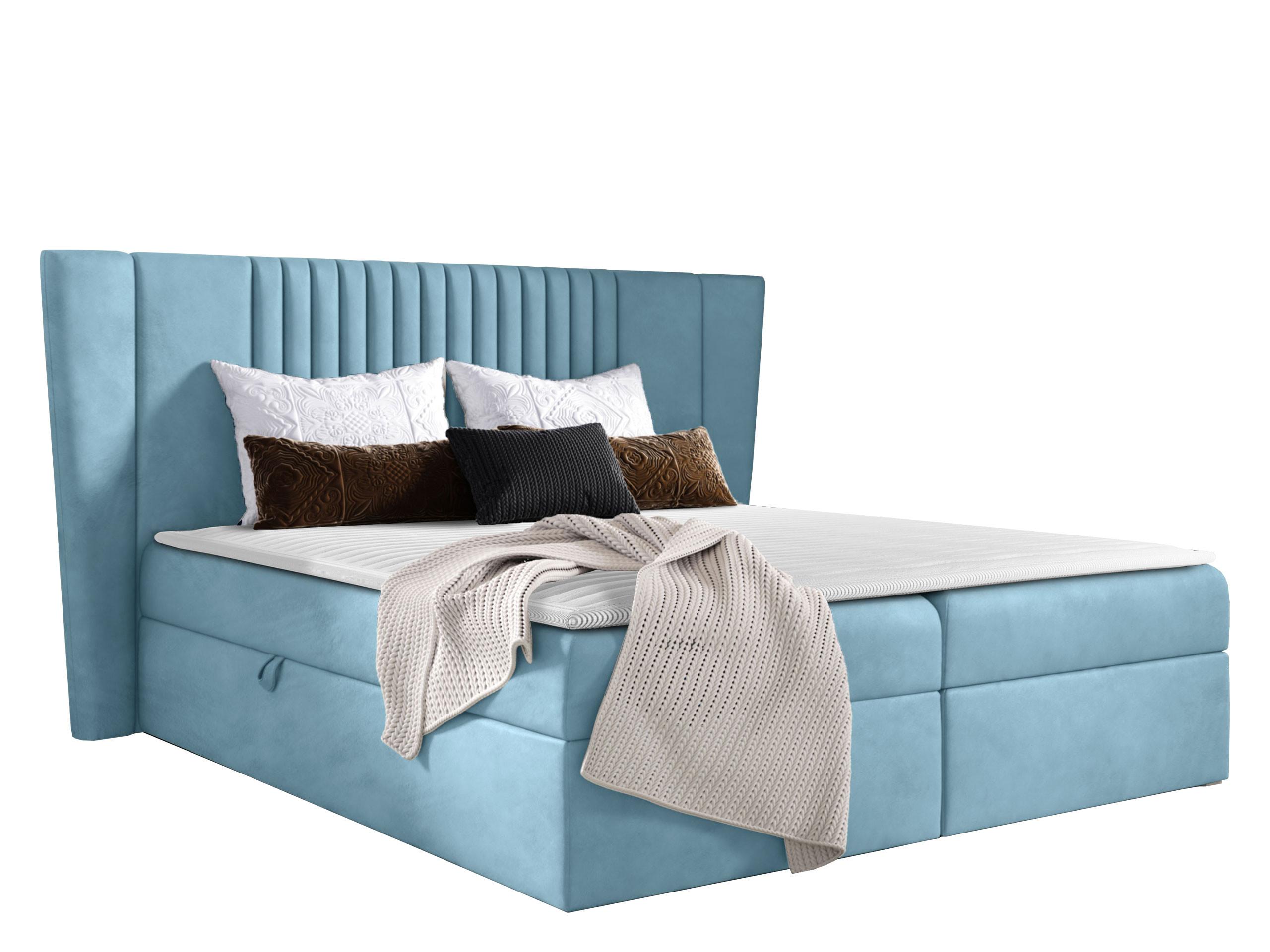 BOXBETT Spark - H3 - Hellblau, Holz (180/200cm) - MIRJAN24