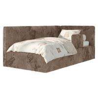 POLSTERBETT TILVO ALTA 90/200 - Braun Cord - Taschenfederkernmatratze - Rechts - Braun, Textil (200/90cm) - MKS