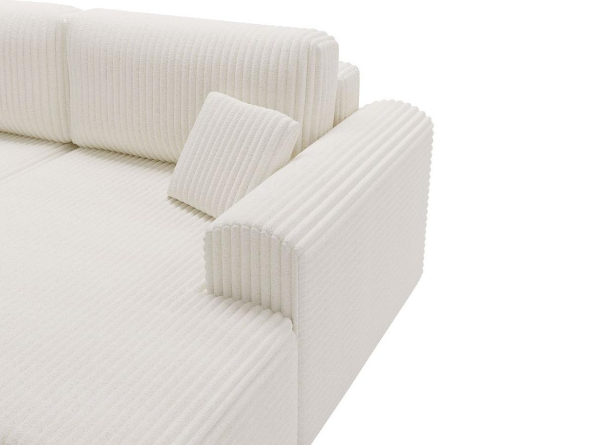 ECKSOFA Belvio Creme Rechts - Creme/Schwarz, Holz/Textil (257/177cm) - Graingold