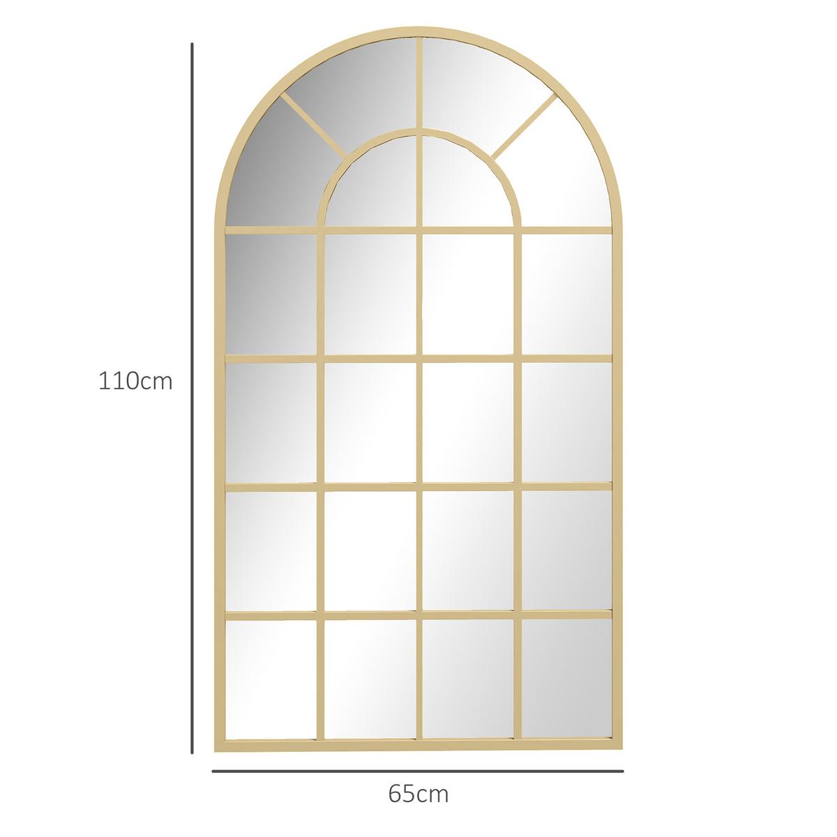 WANDSPIEGEL Garderobenspiegel 110 x 65cm Flurspiegel mit Metallrahmen - Goldfarben, Glas (65/2.5/110cm) - HOMCOM