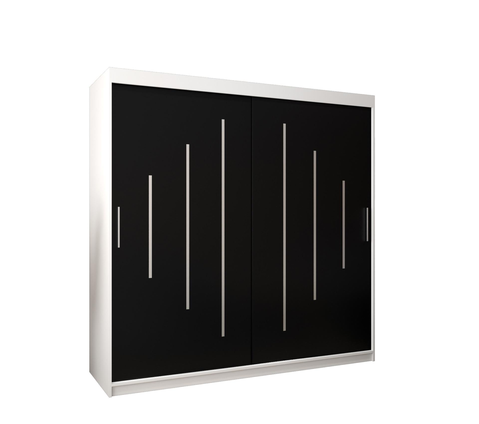 SCHWEBETÜRENSCHRANK 200/200/62 2-türig - Silberfarben/Schwarz, Holz/Kunststoff (200/200/62cm) - Abiks Möbel