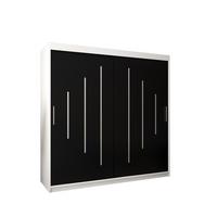 SCHWEBETÜRENSCHRANK 200/200/62 2-türig - Silberfarben/Schwarz, Holz/Kunststoff (200/200/62cm) - Abiks Möbel