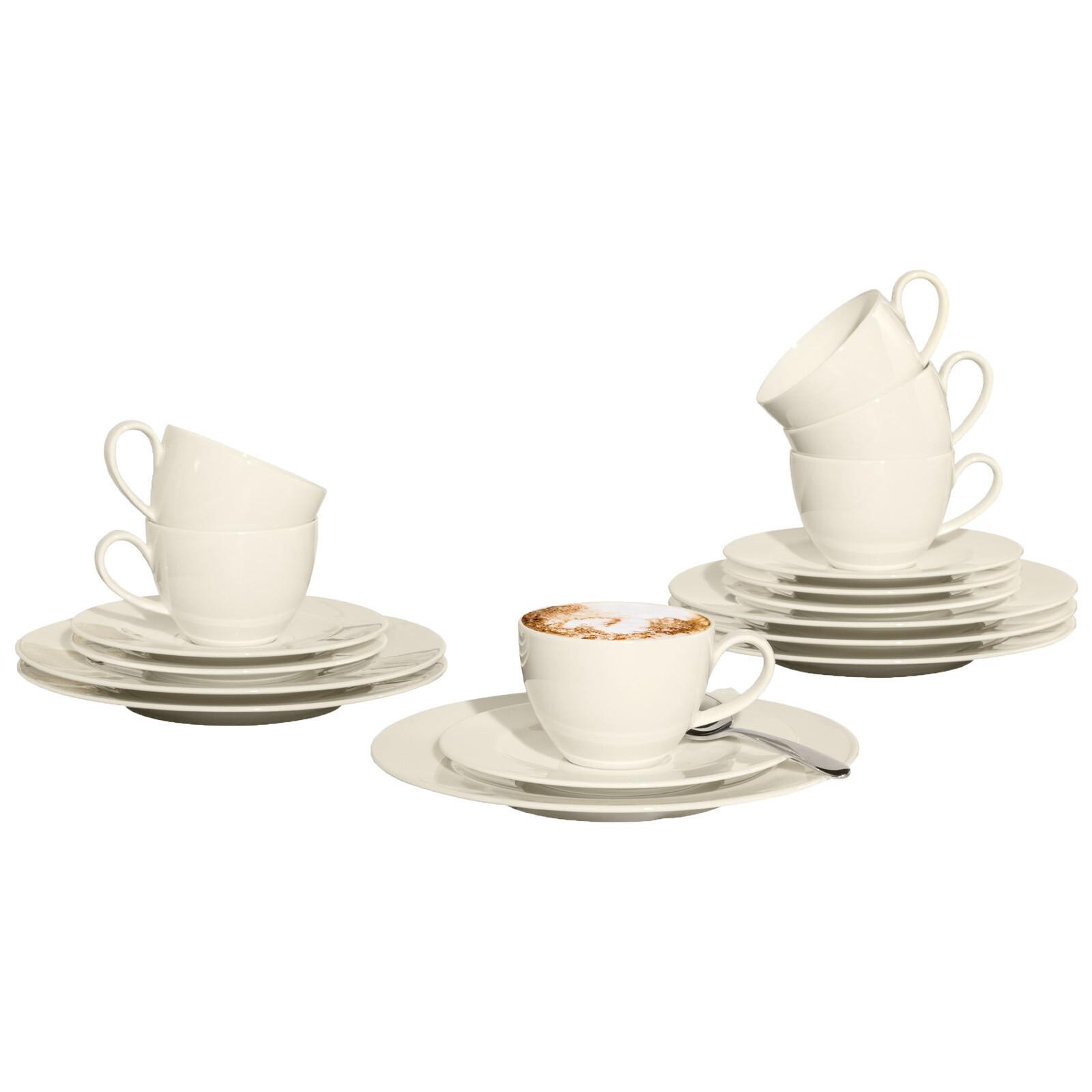 KAFFEESERVICE Zoé Fine Diamond weiß 18-tlg. - Weiß, Keramik (24/18.1/43cm) - Seltmann Weiden