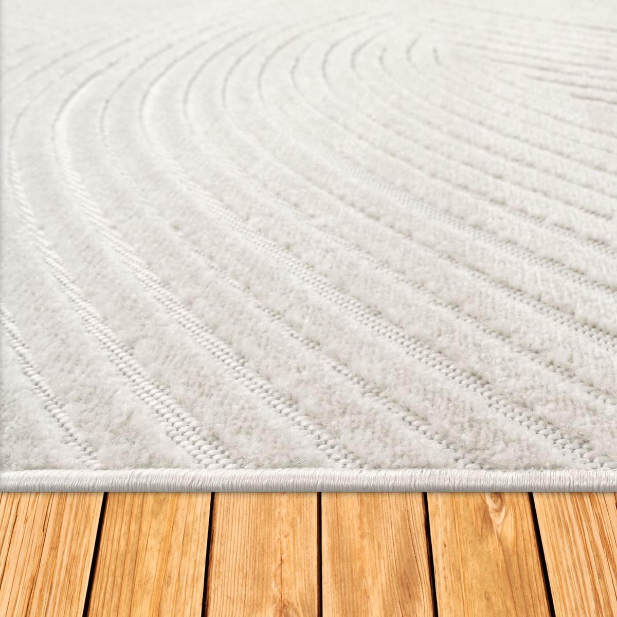 KURZFLORTEPPICH, mit Struktur, aus Polypropylen, Florhöhe 6 mm, Creme, 120 x 170 cm - Creme, Textil (170/120cm) - KADIMA DESIGN