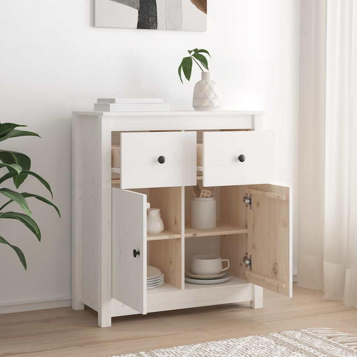 MEHRZWECKSCHRANK Cruz 70/35/80 cm - Weiß, Holzwerkstoff (70/80/35cm) - Nettlife