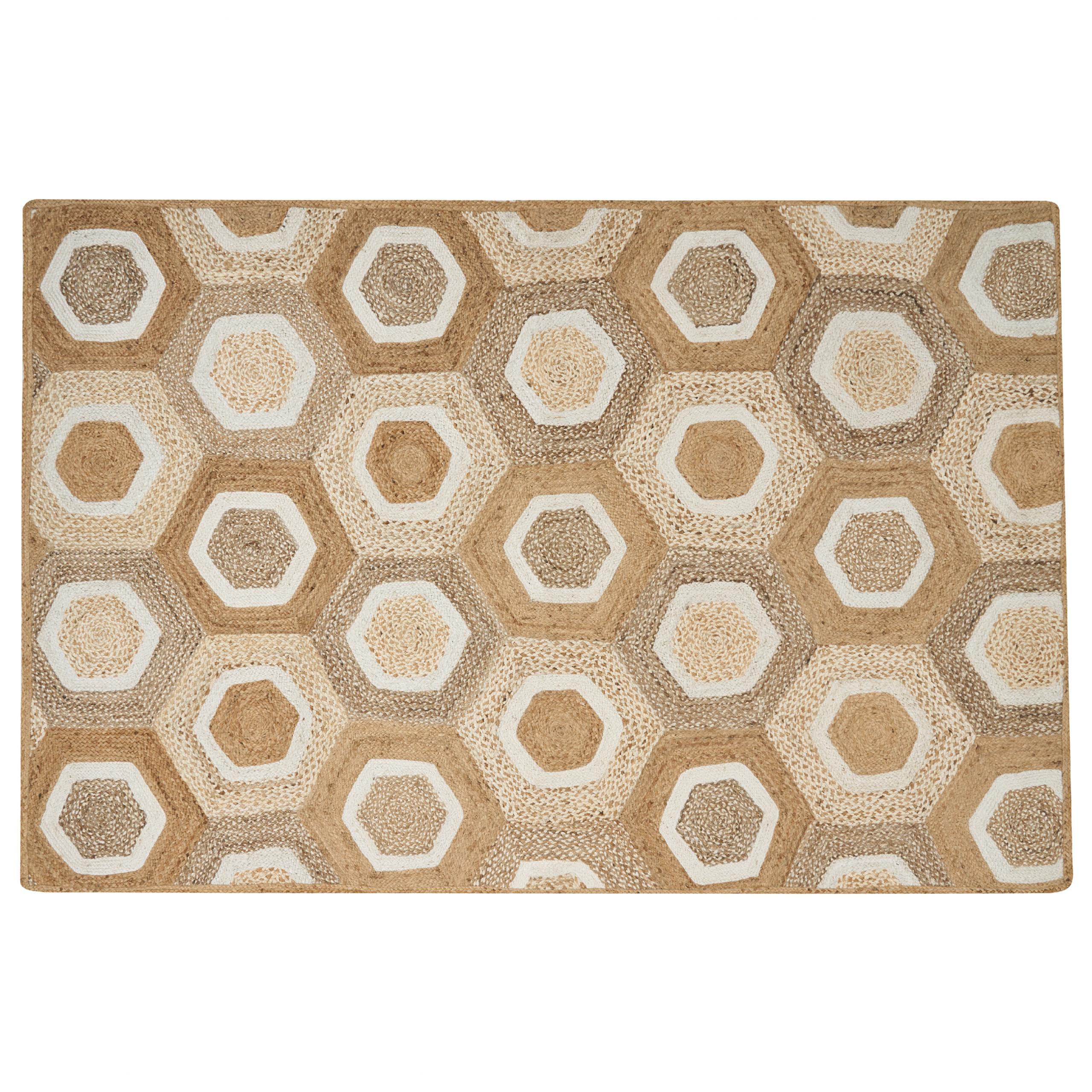 KURZFLOR-TEPPICH Beige 200/300 cm Basoren - Beige/Weiß, Naturmaterialien (200/300cm) - Beliani