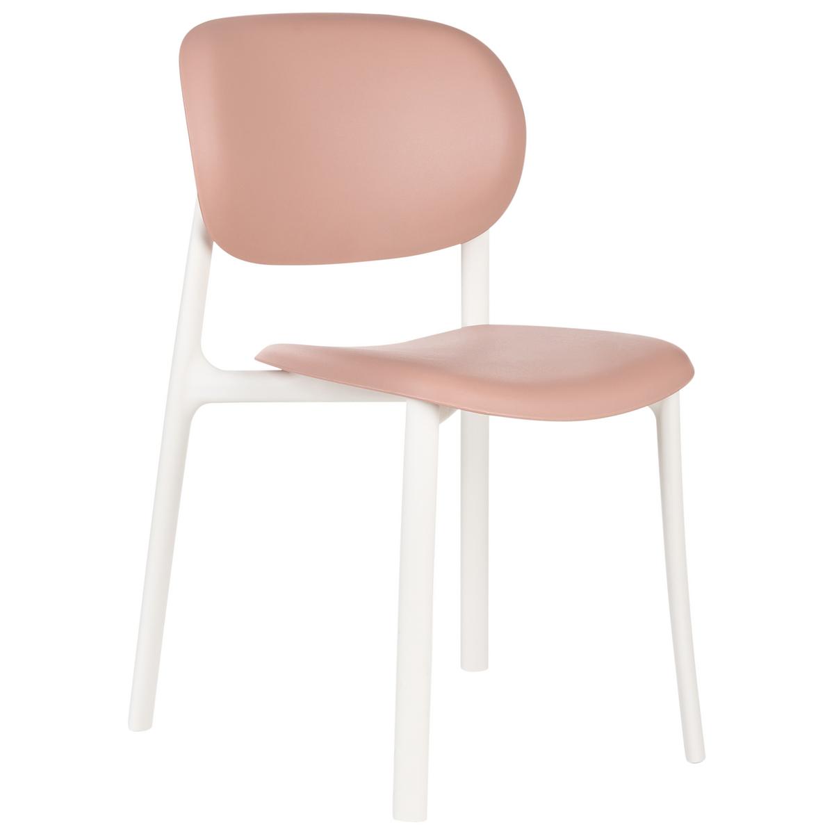 GARTENSTUHL 4er-Set Pastellrosa Musano - Pink/Weiß, Kunststoff (47/88/46cm) - Beliani