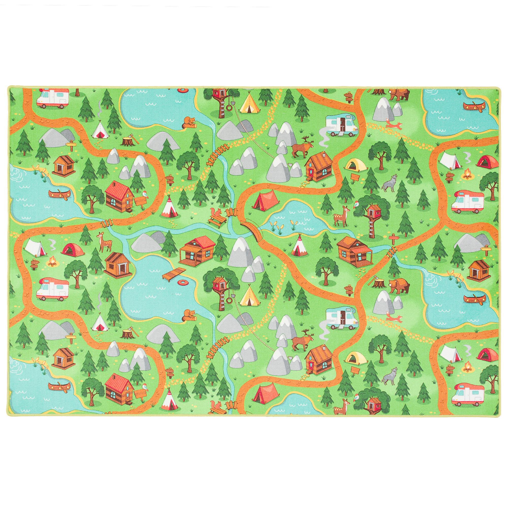 KINDER SPIEL TEPPICH CAMPINGPLATZ - Multicolor, Textil (160/240cm) - Snapstyle
