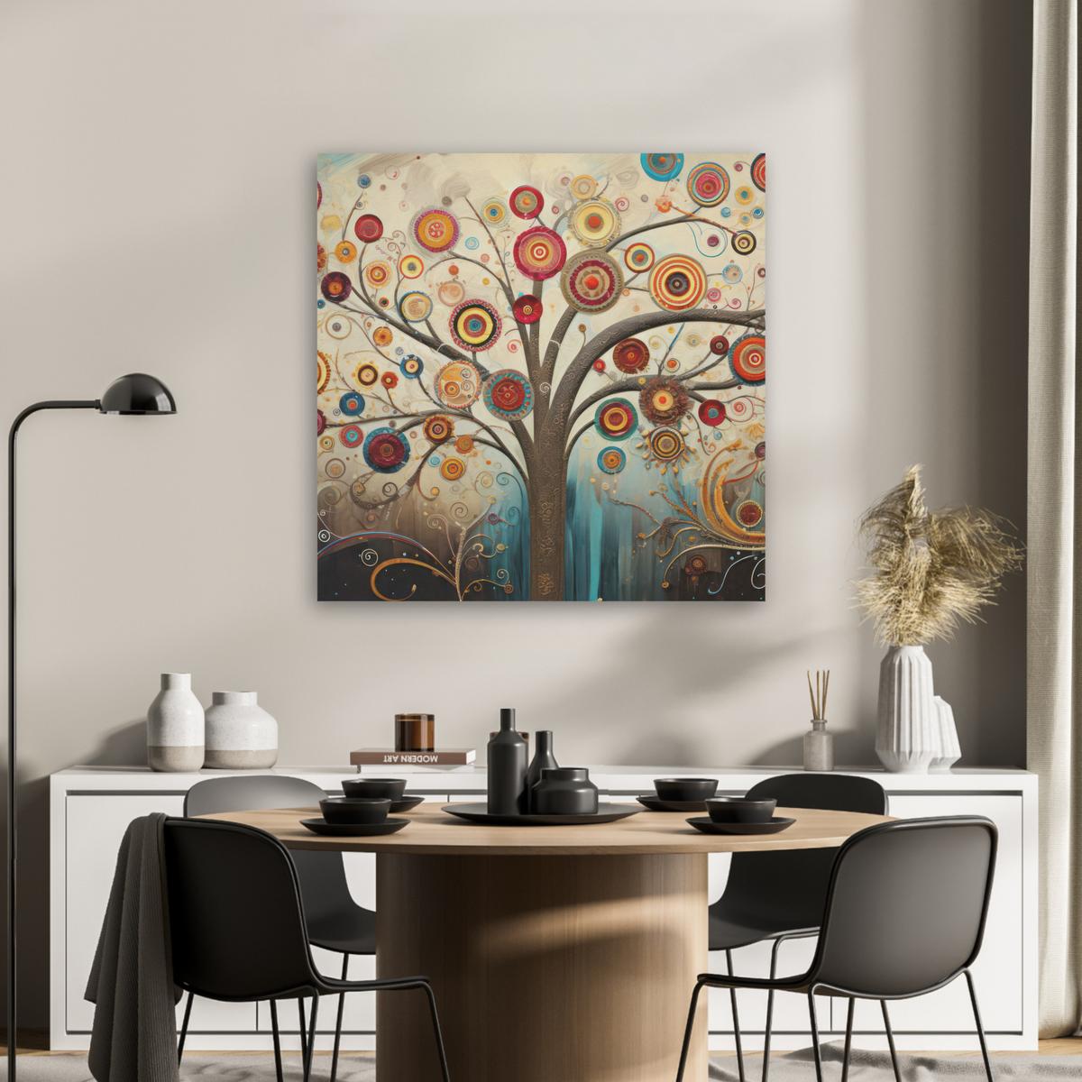 AKUSTIKBILD Baum - Baum des Lebens - Farbe Akustikpaneele 80x80 cm - Braun, Kunststoff (80/80/0.9cm) - MuchoWow