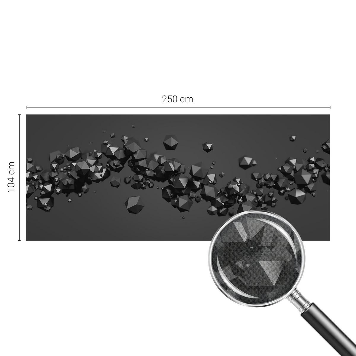 FOTOTAPETE 250x104 cm - Schwarze Klumpen - Weiß, Textil (250/104cm) - Wallfluent