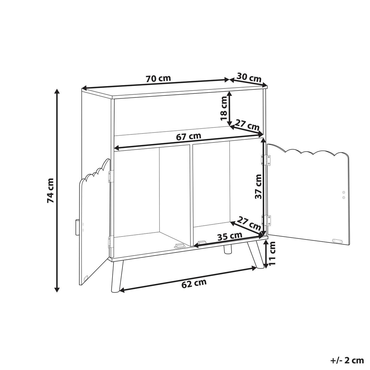 SCHRANK Hellgrün Lackey - Hellgrün, Holzwerkstoff (70/74/30cm) - Beliani