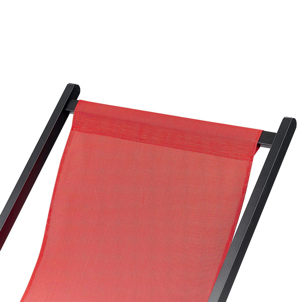 GARTENLIEGE schwarz/rot Locri II - Rot/Schwarz, Metall (60/79/95cm) - Beliani