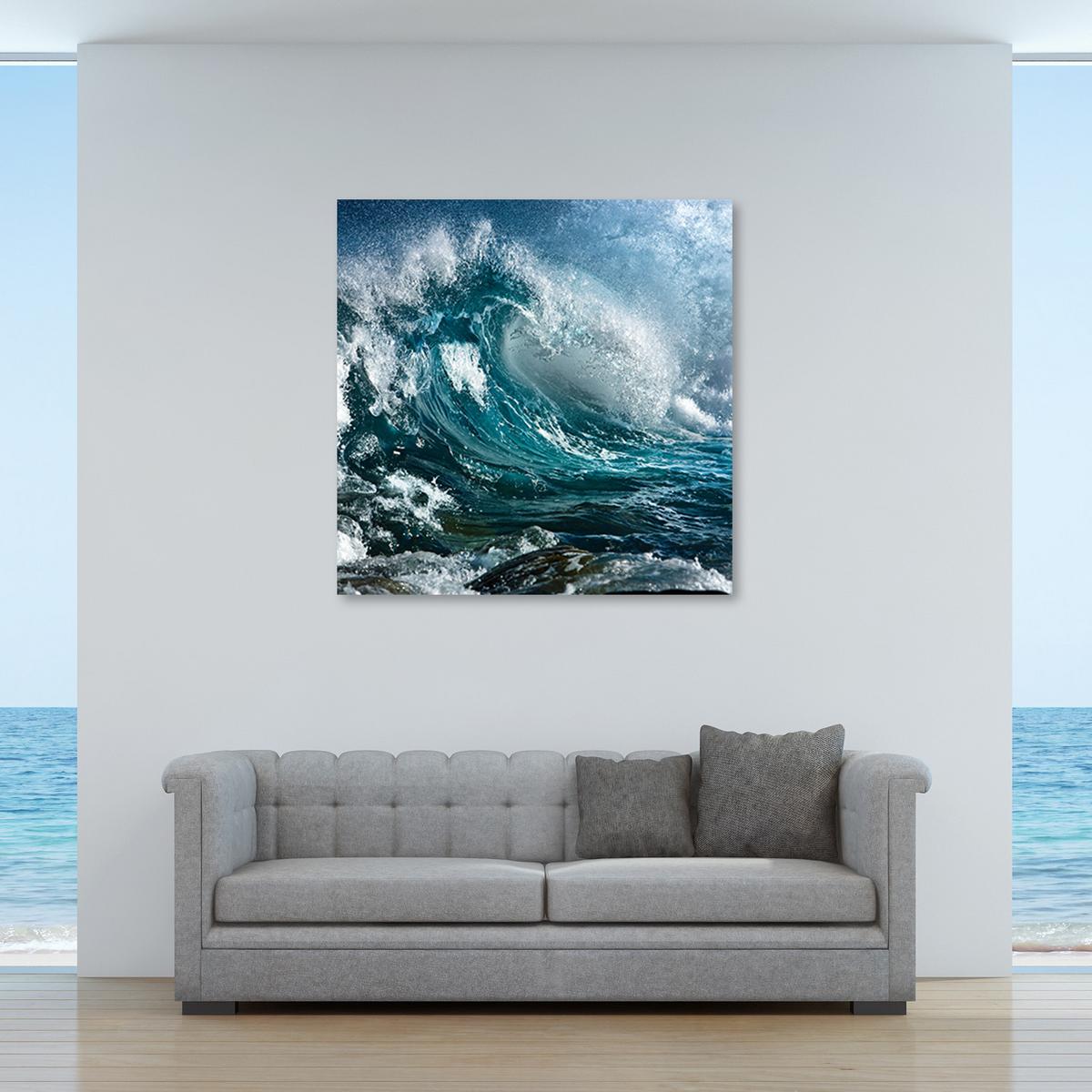 WANDBILD landschaften blau - Blau, Textil (30/30cm) - Feeby