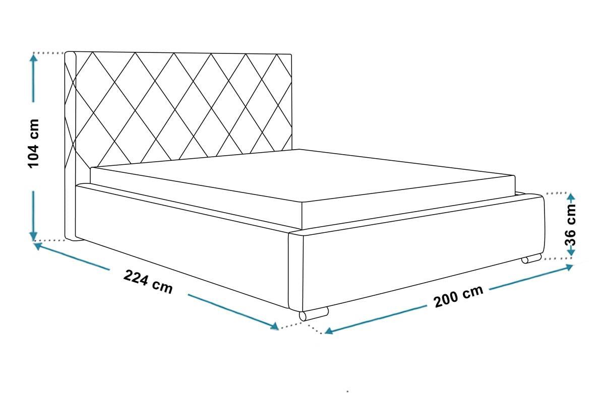 POLSTERBETT Málaga mit Kopfteil, 180x200 cm, Doppelbett mit Bettkasten und Lattenrost aus Holz, Velourstoff Beige - Beige, Holz/Textil (180/200cm) - Alpi-Möbel